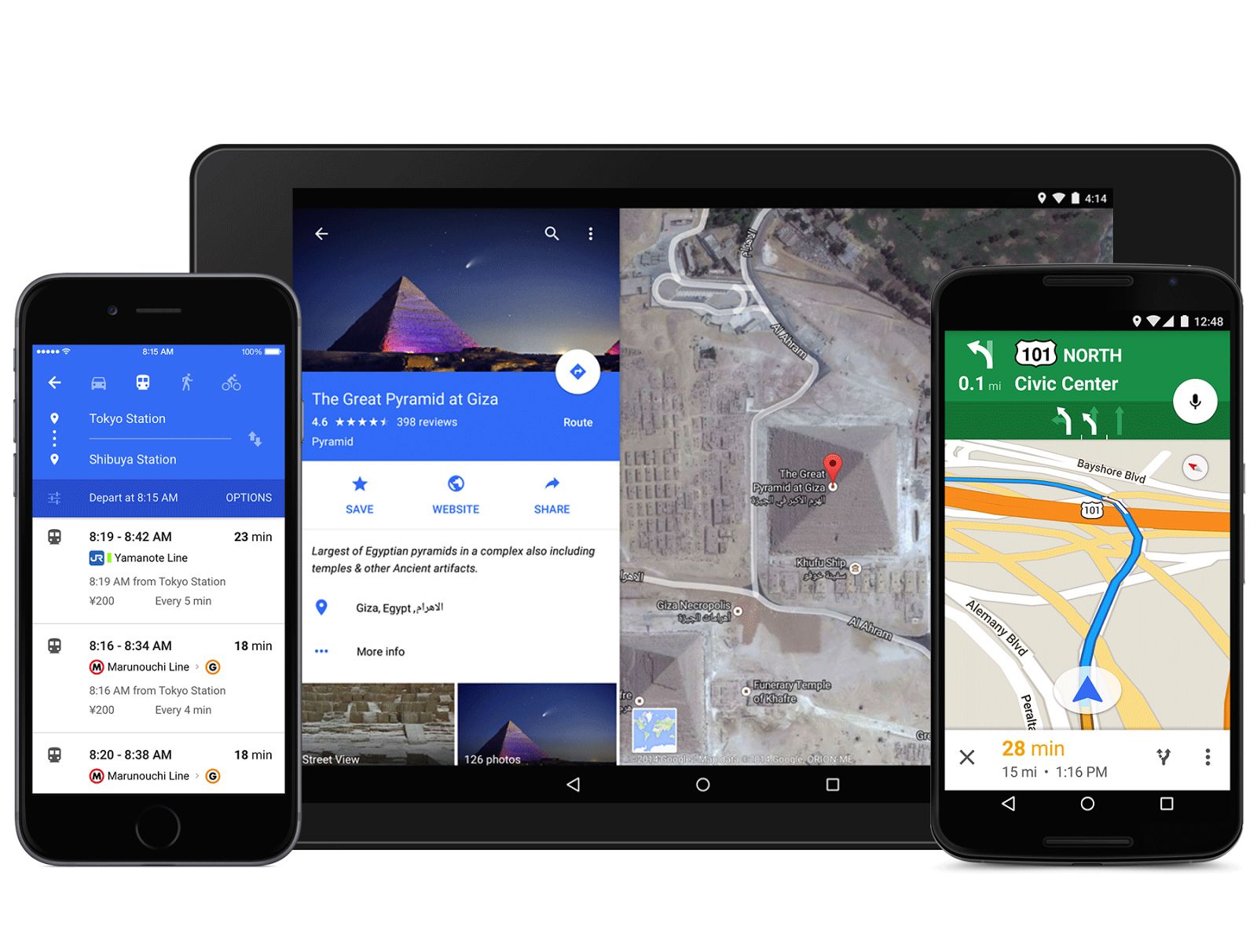 google maps for android and iphone has a new look and integration with opentable and uber image 1