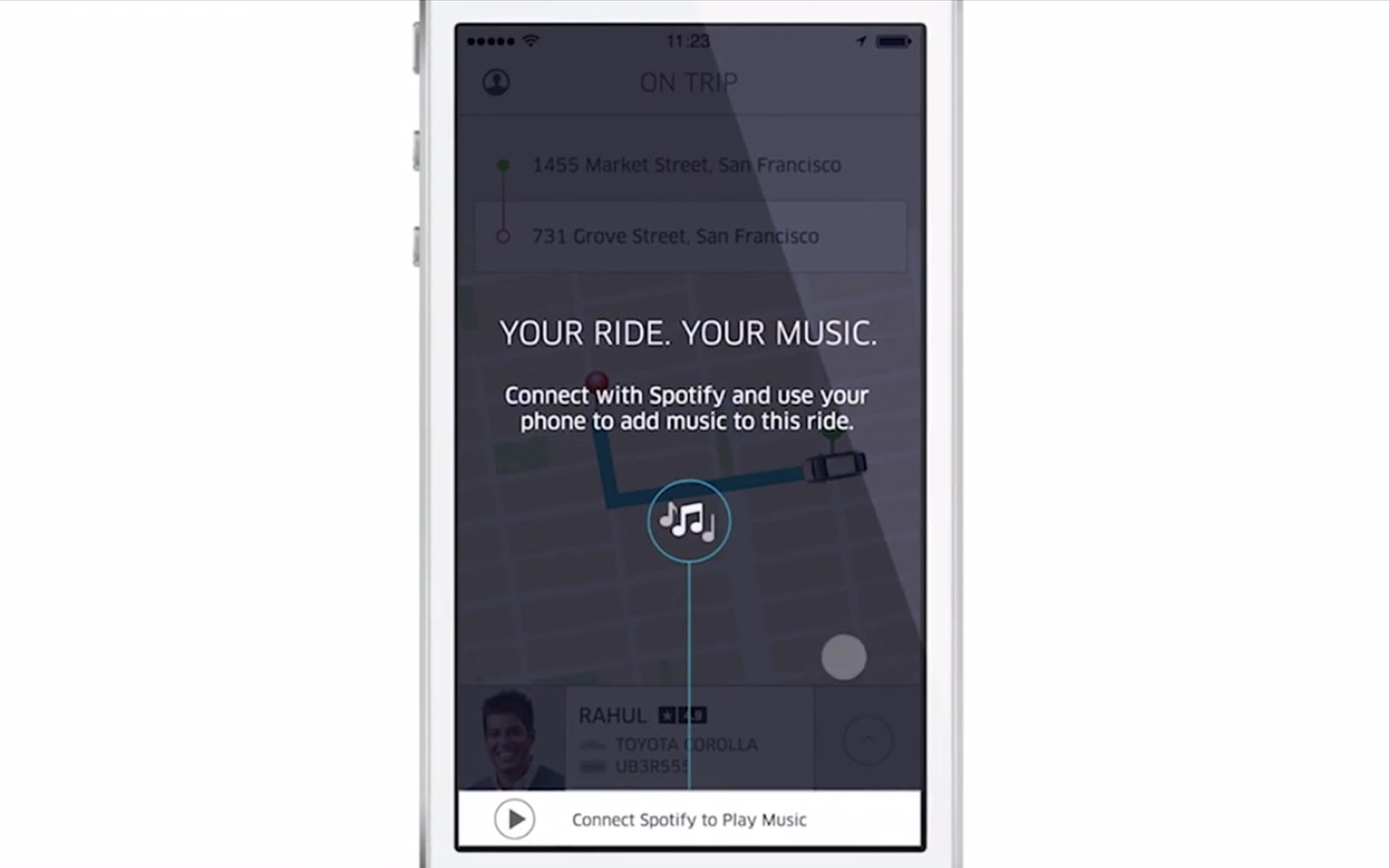 uber partners with spotify to let you choose your cab ride music image 1