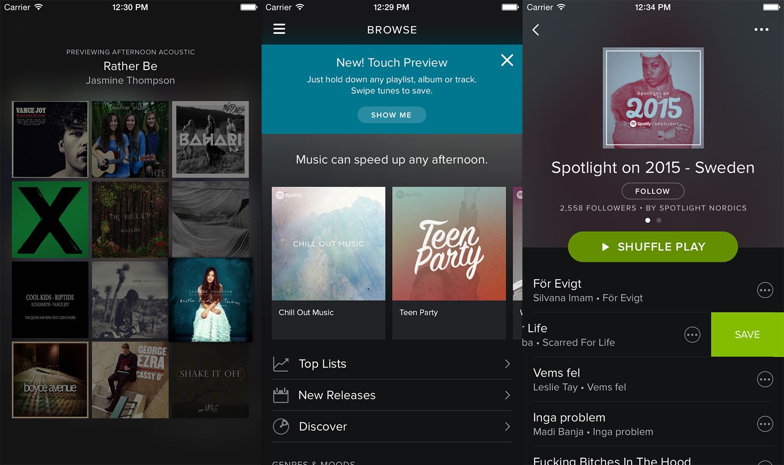 what is spotify touch preview and will it work on my iphone or android phone image 2