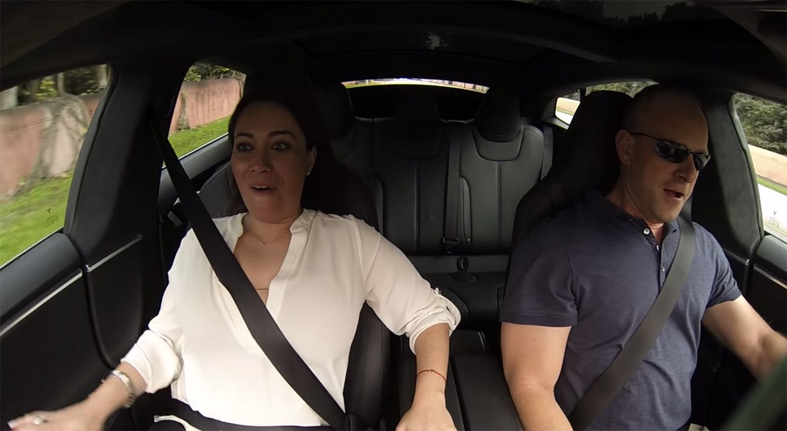 tesla model s p85d insane mode reactions look at the excitement on those faces image 1