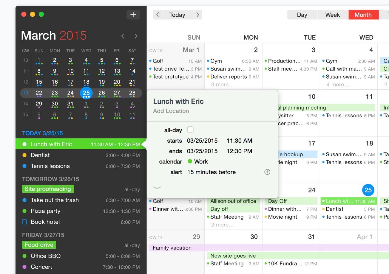 flexbits all new fantastical 2 is a full calendar app just for yosemite power users image 1
