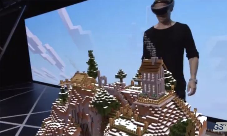 microsoft hololens minecraft shown off with stunning augmented reality 3d at e3 2015 video  image 1