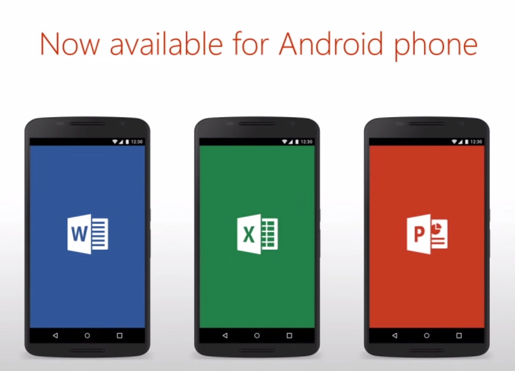 microsoft office officially launches for android phone includes three main apps image 1