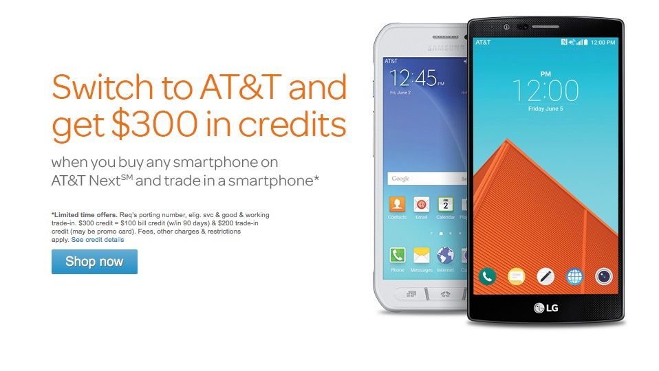 switch to at t and get 300 in credits when you buy a smartphone on at t next and trade in a smartphone image 1