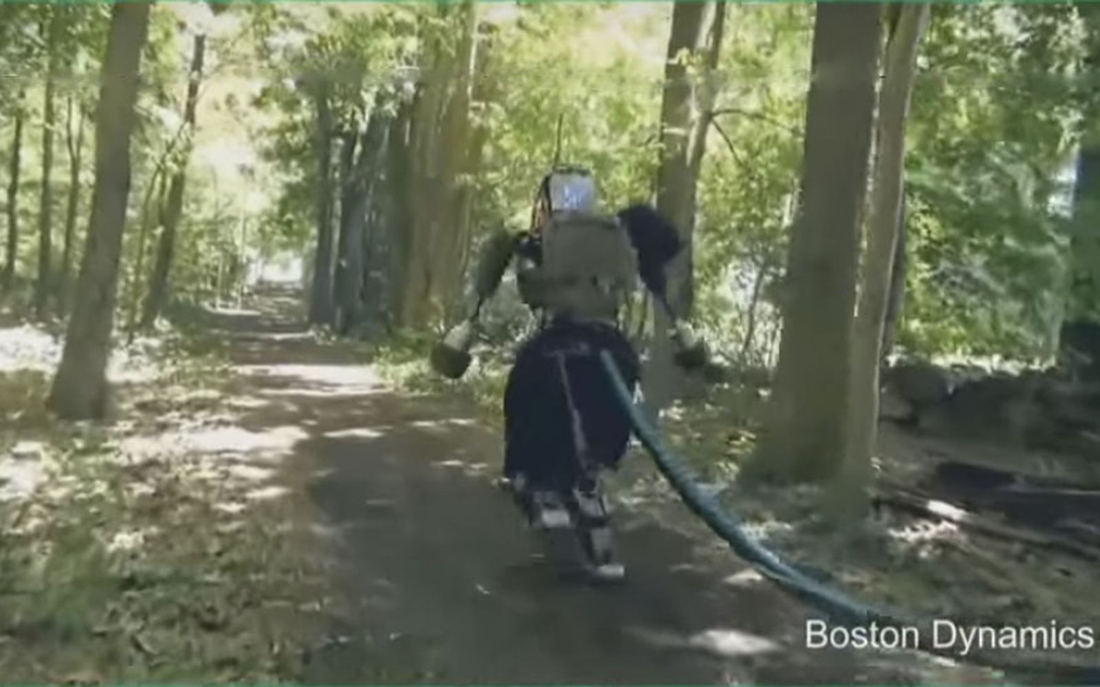 watch boston dynamics humanoid atlas robot take a walk in the woods looking like a ninja image 1