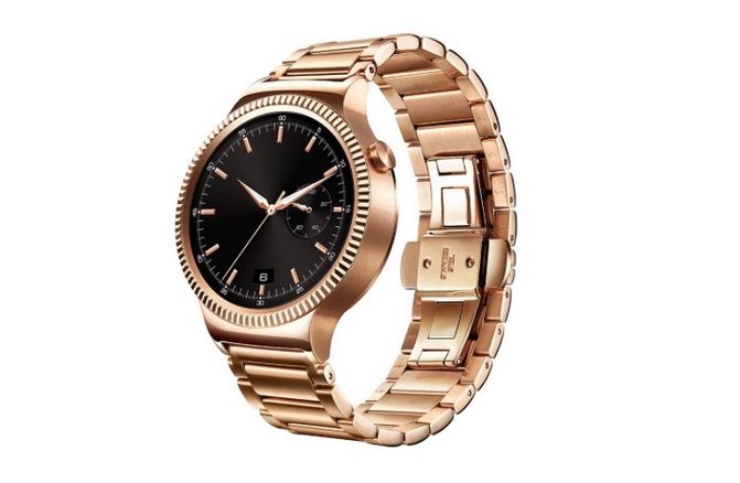 huawei s gold plated android wear watch works with iphone  image 1