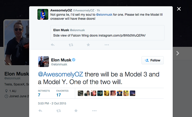 tesla s elon musk drums up publicity for new model y in now deleted tweet image 2
