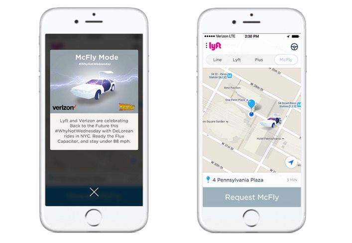 lyft to offer nyc customers free delorean rides on back to the future day image 1