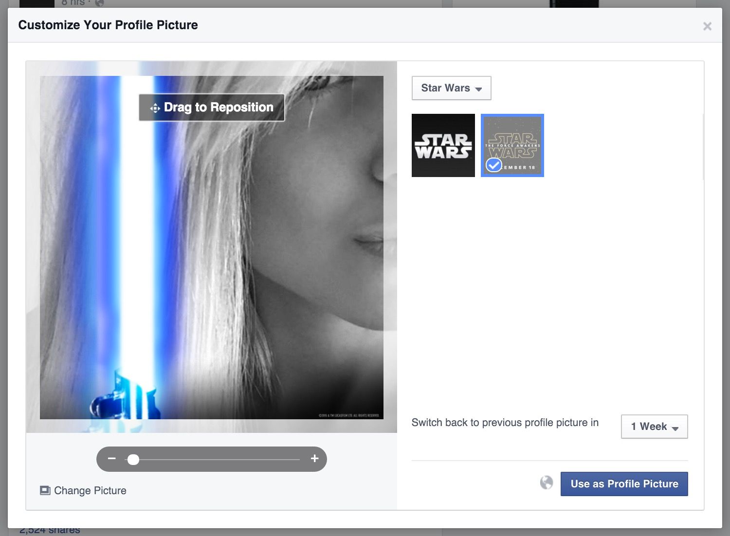 get ready for the lightsaber to invade your facebook stream image 2