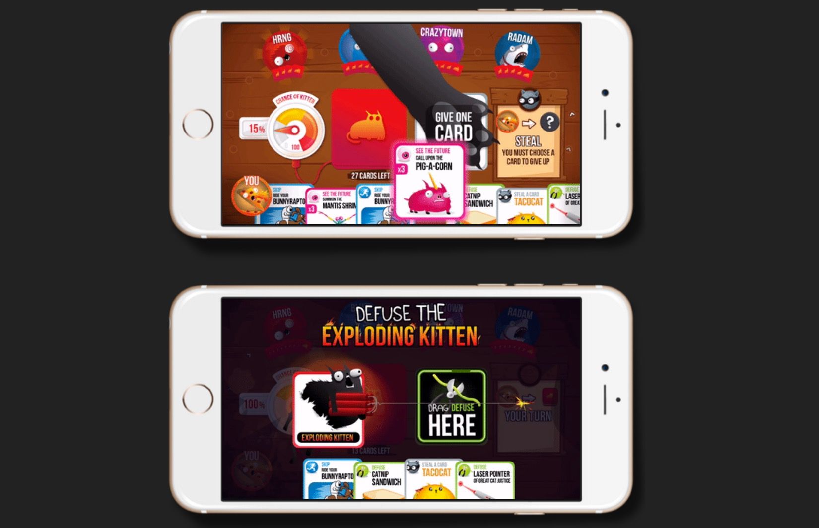 that crazy successful exploding kittens card game is now an iphone app image 1