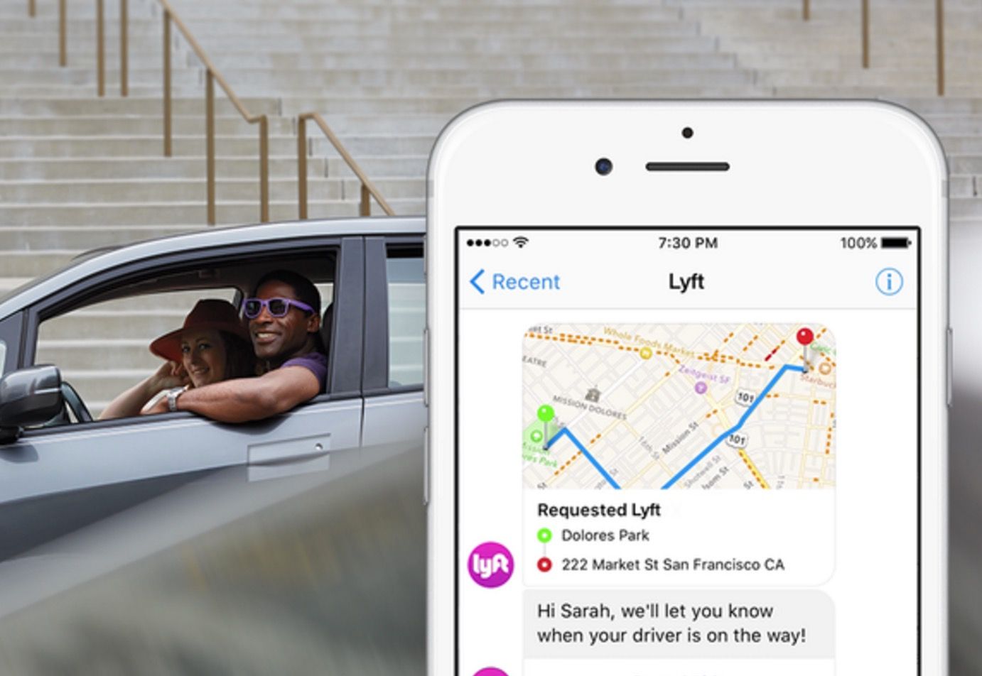 lyft now lets you hail a car from within fb messenger slack and more image 1