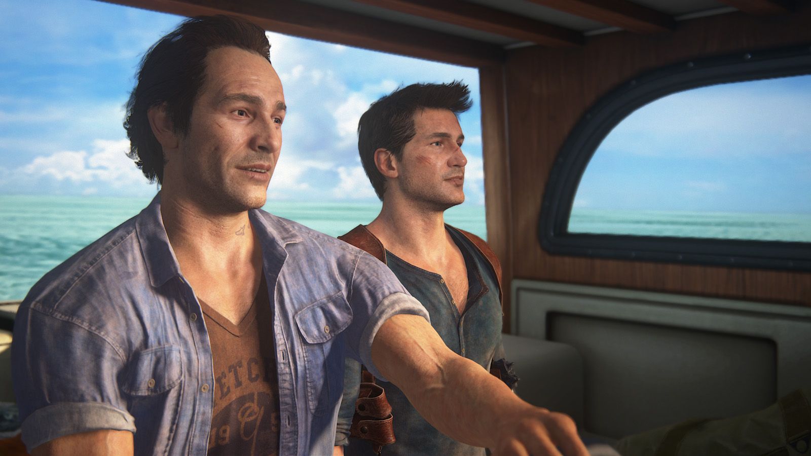 Uncharted 4 characters in boat