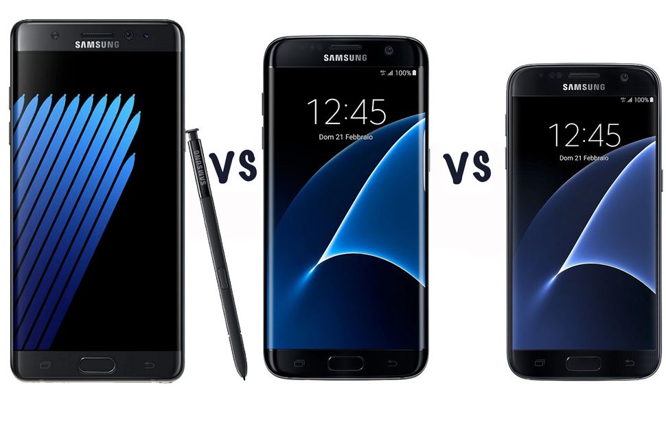 samsung galaxy note 7 vs galaxy s7 edge vs galaxy s7 what s the difference  image 1