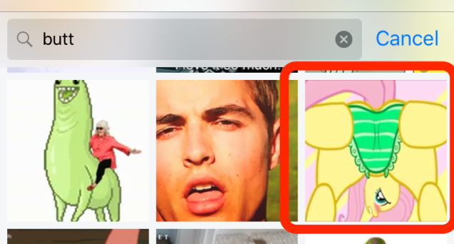 you can t search ‘butt’ in imessage now because it shows mlp porn image 2