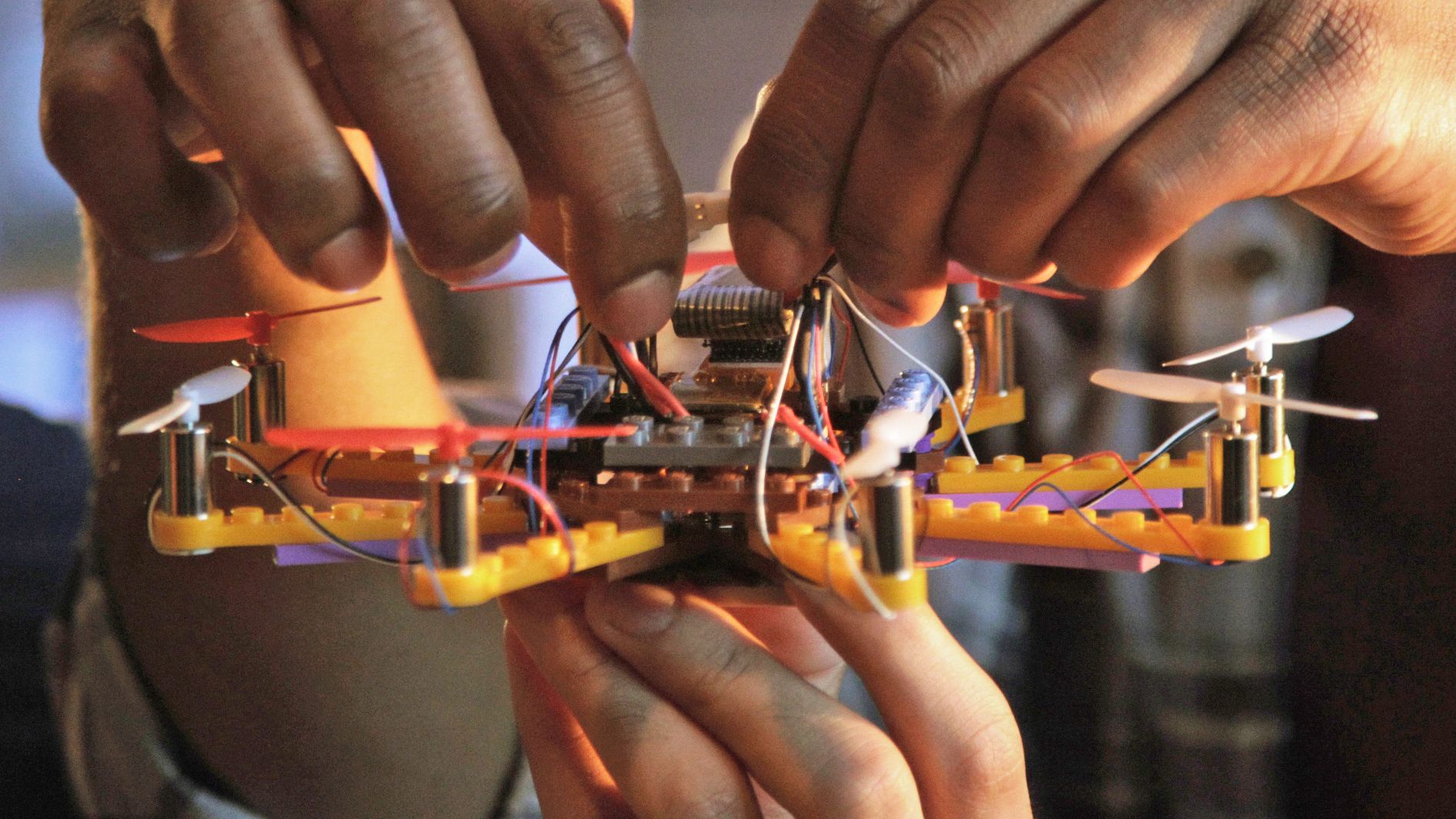flybrix is a do it yourself flying drone kit that uses lego pieces image 1