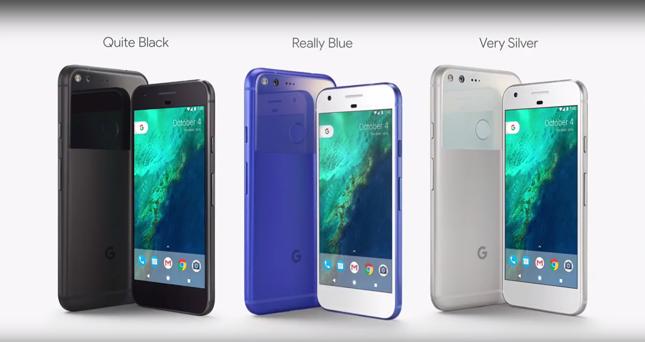 google pixel mocks iphone with quite black very silver and really blue colours image 1