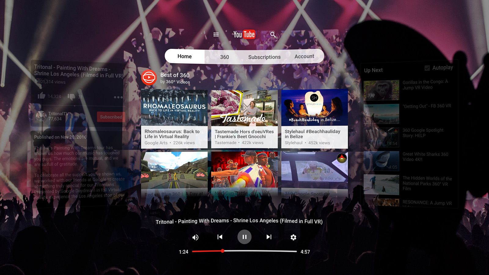 youtube vr app for daydream now available makes viewing vr videos easier image 1