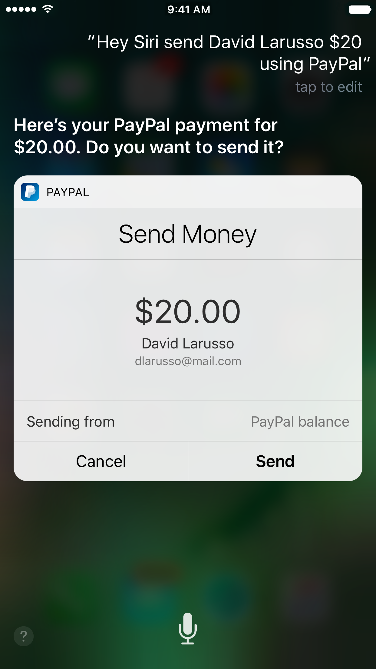 you can now ask siri to send money using paypal image 1