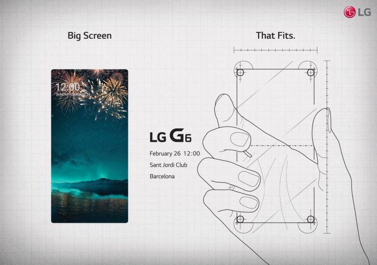 lg teases lg g6 bezel less phone in official mwc 2017 event invite image 1