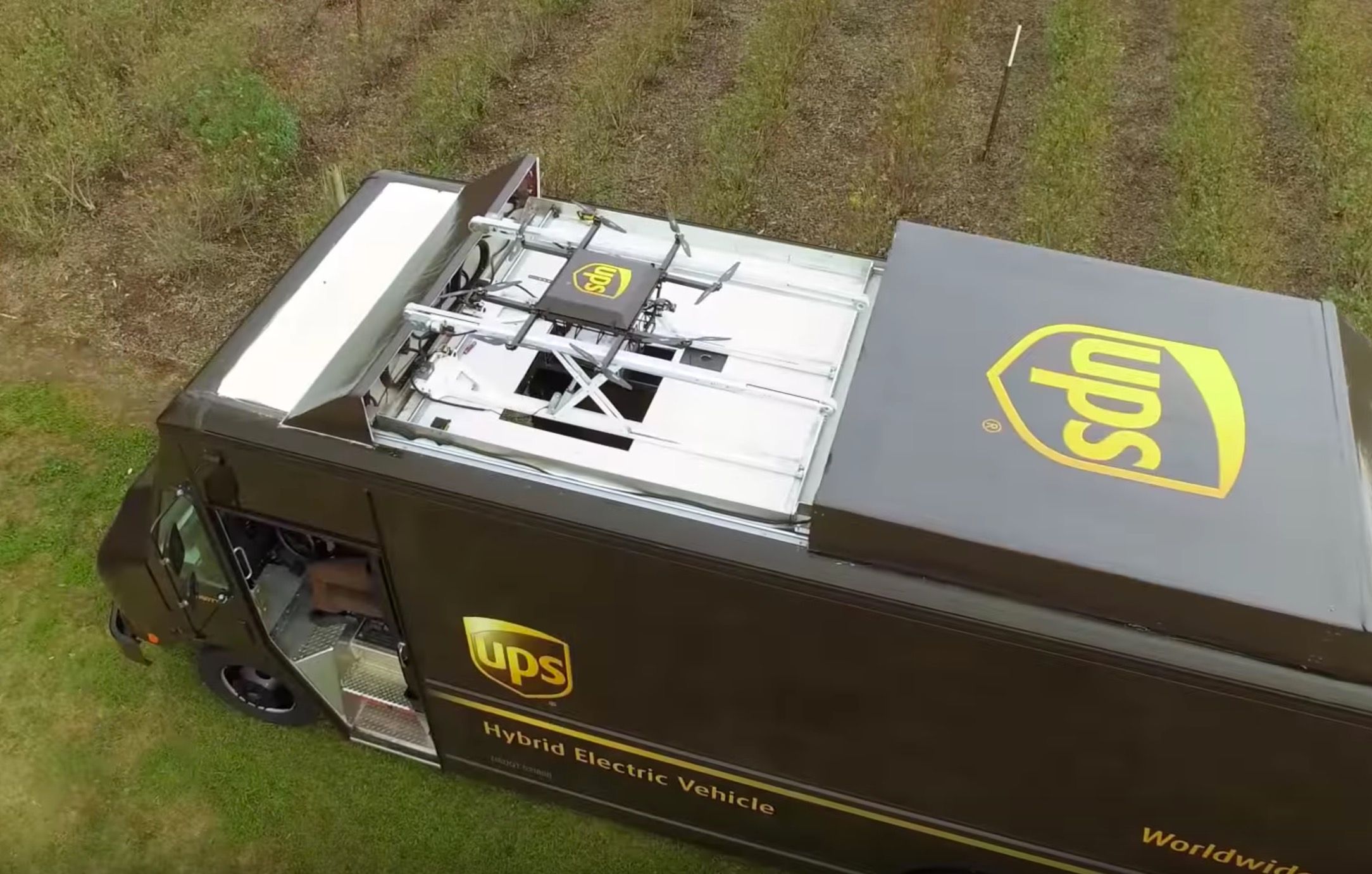 watch ups test its new delivery van that spits out parcel carrying drones image 1
