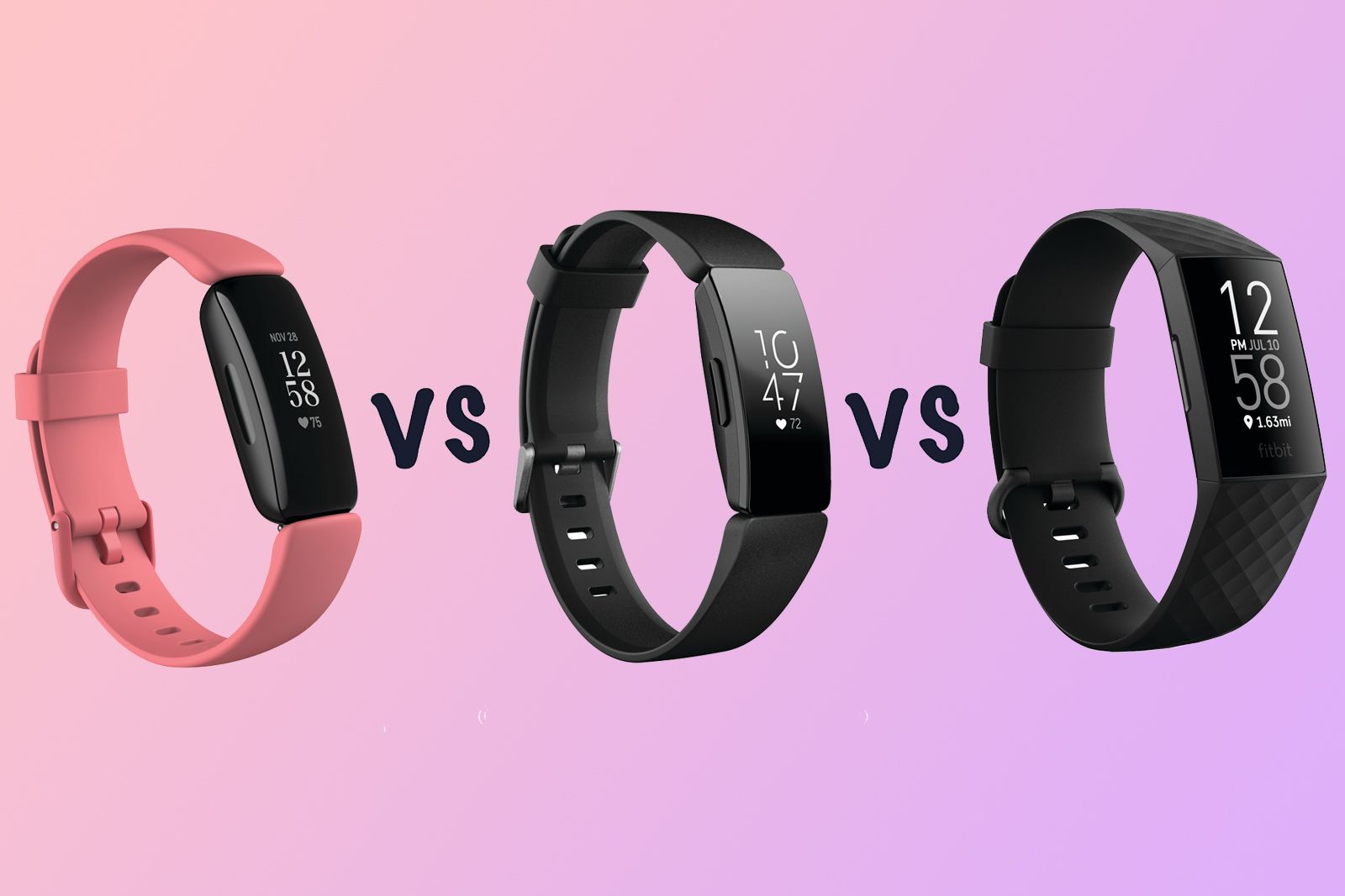Fitbit Inspire vs Inspire HR Charge 4 differences