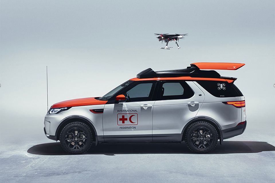 red cross land rover discovery can dispatch a drone to save lives image 1