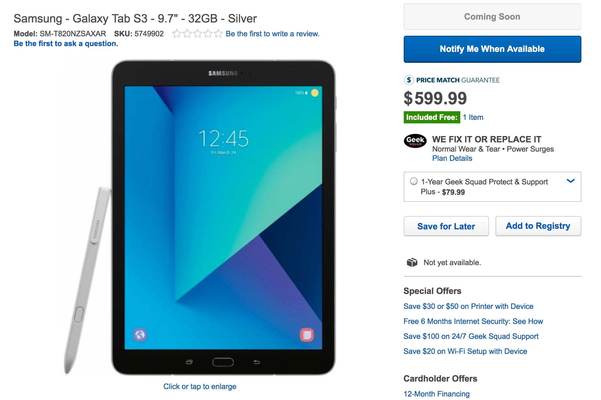 how much does samsung s galaxy tab s3 cost best buy reveals all image 2