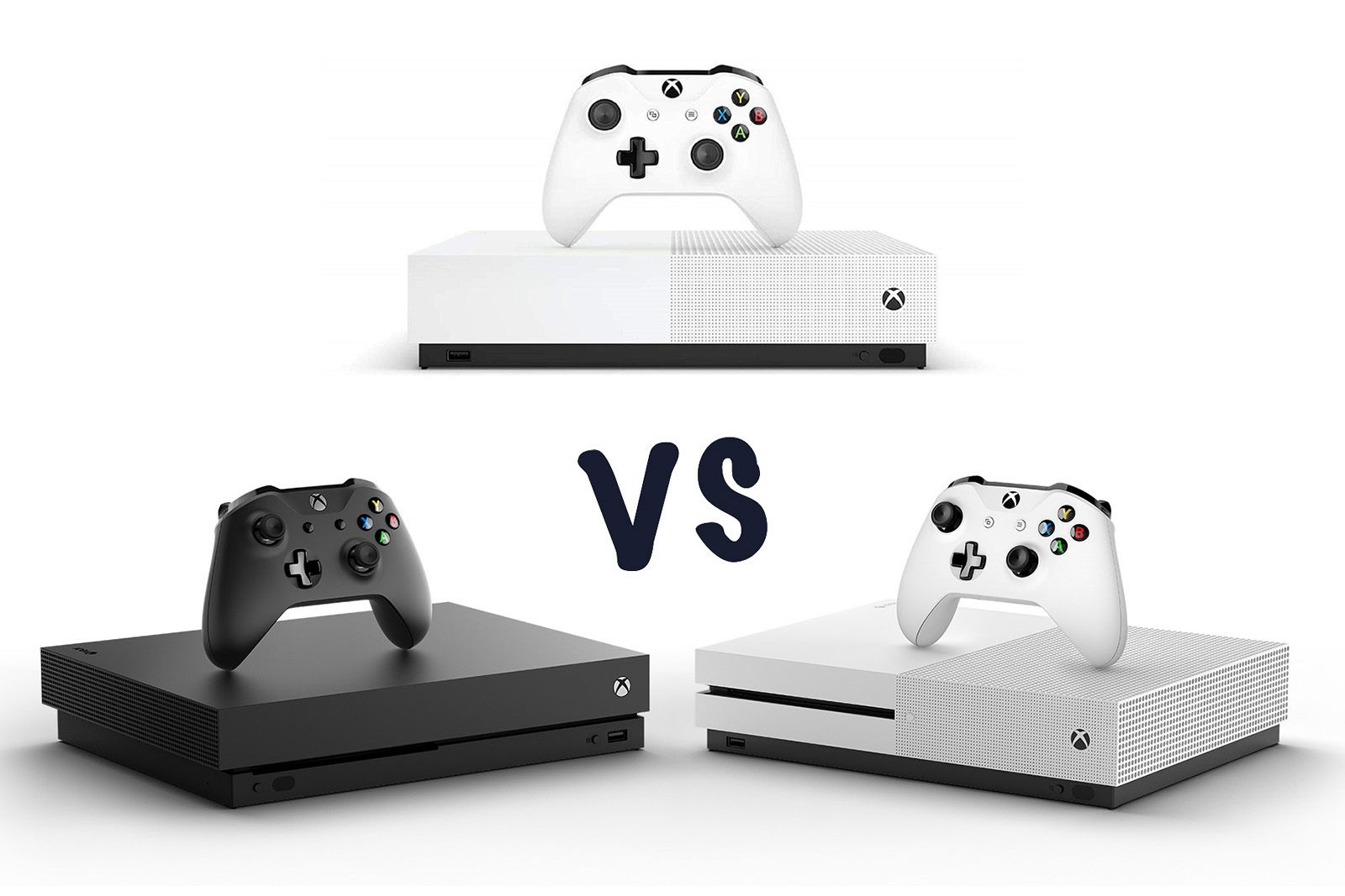 automaat rechter tempel Xbox One X vs Xbox One S vs All-Digital Edition