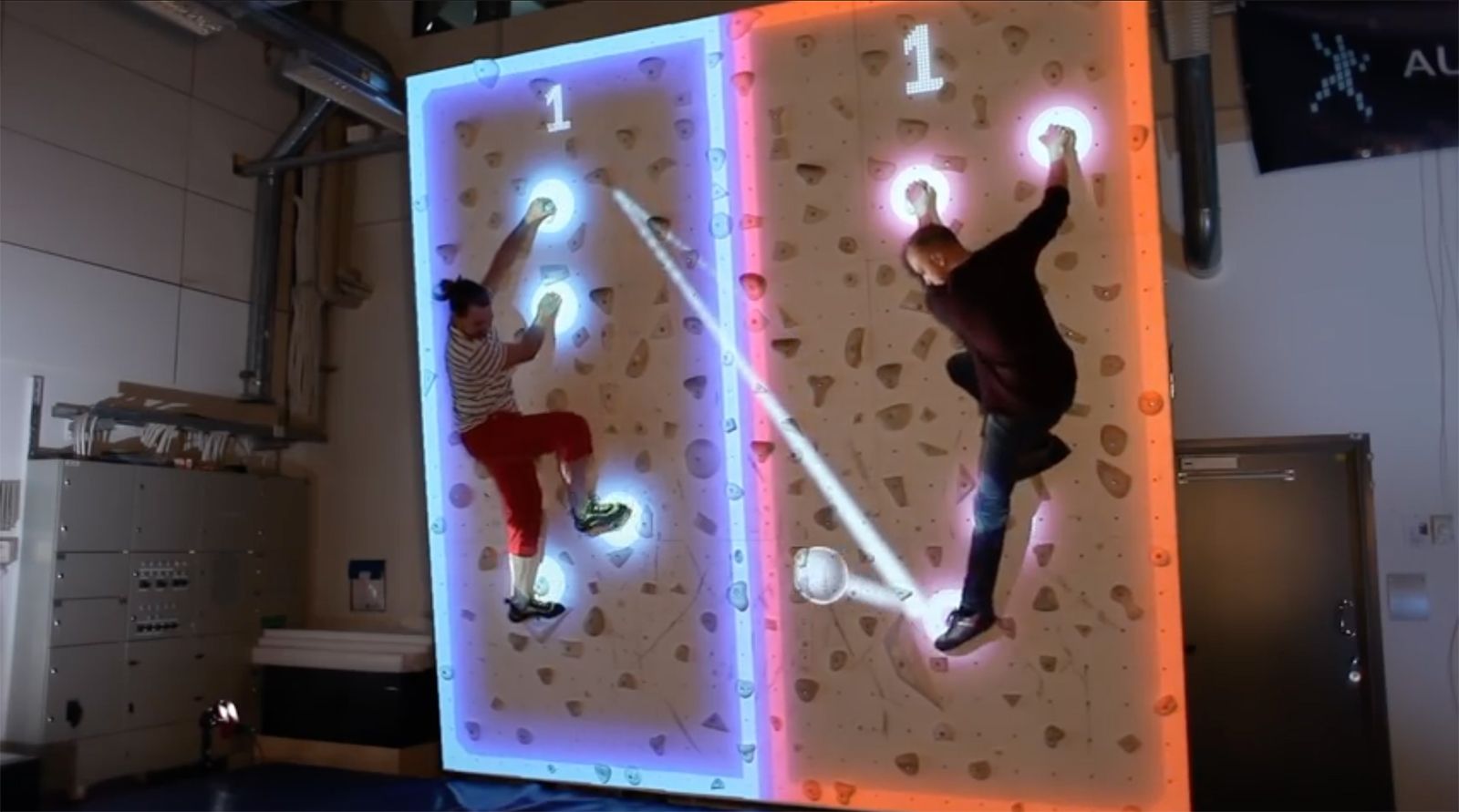 this augmented reality climbing wall will let you play pong while holding on for dear life image 1