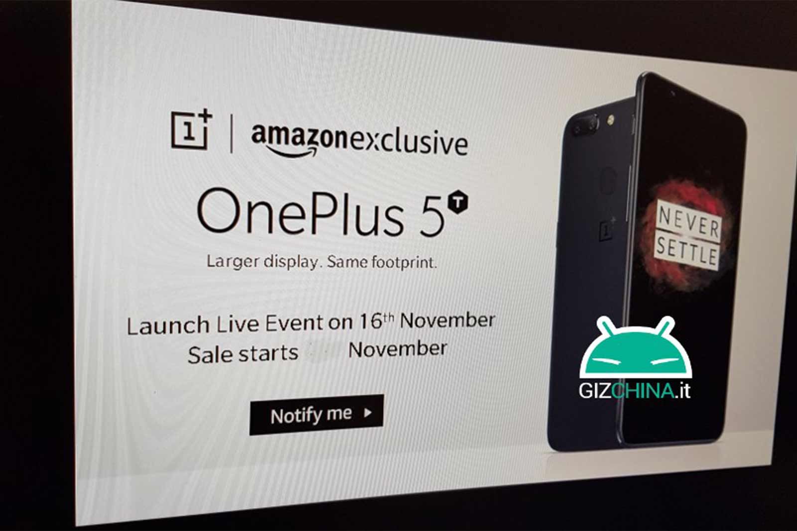 OnePlus 5T to be unveiled on 16 November according to leaked presentation slide image 1