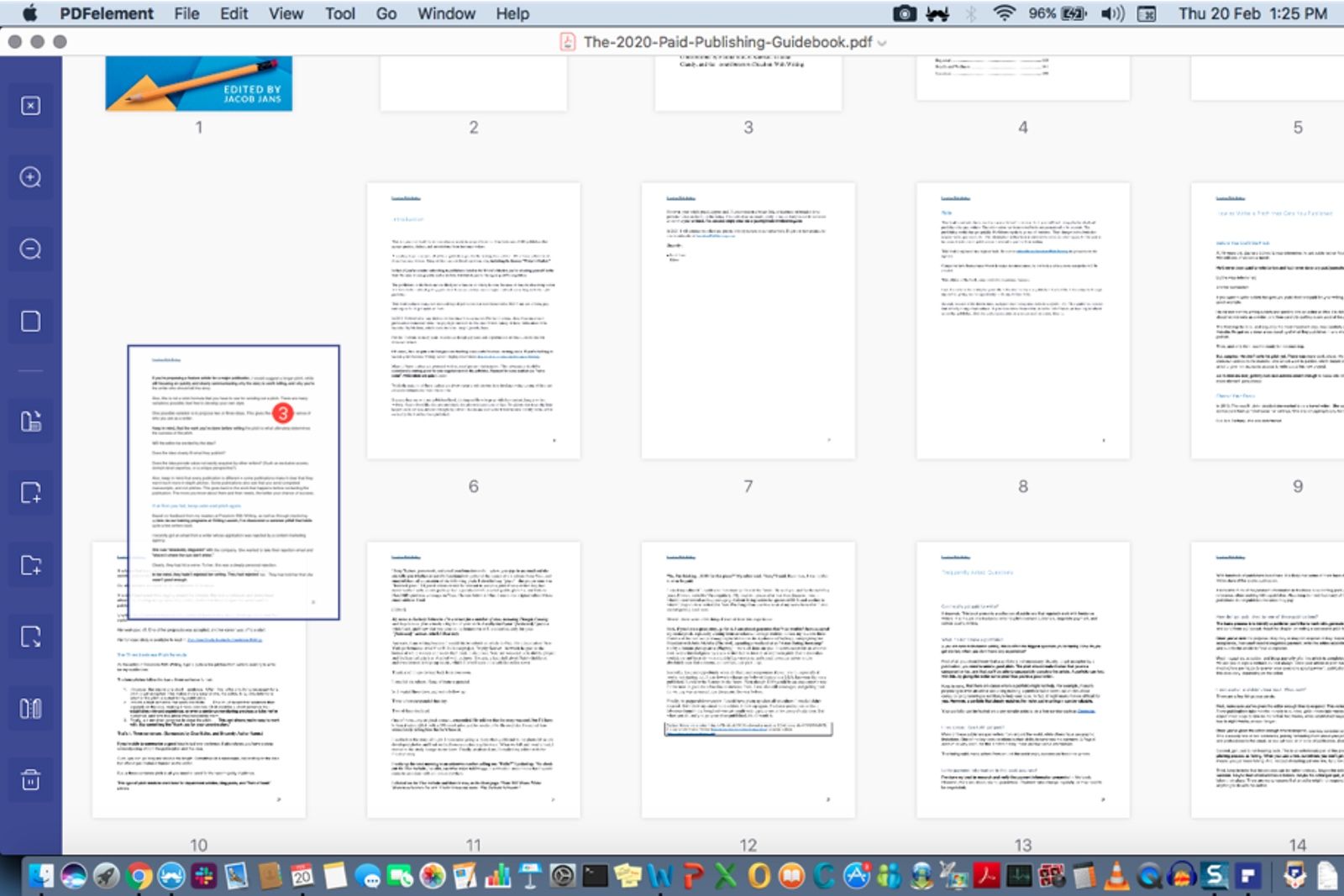 Image shows the 'Organize Pages' view in PDFelement 7 for Mac
