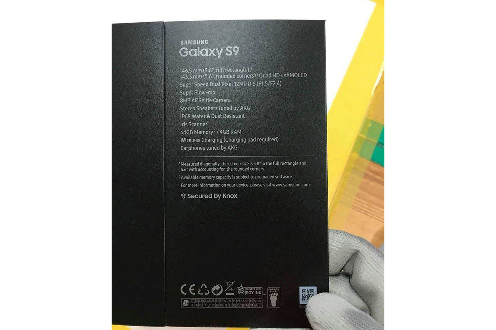 Samsung Galaxy S9 box reveals specs of the upcoming flagship image 2