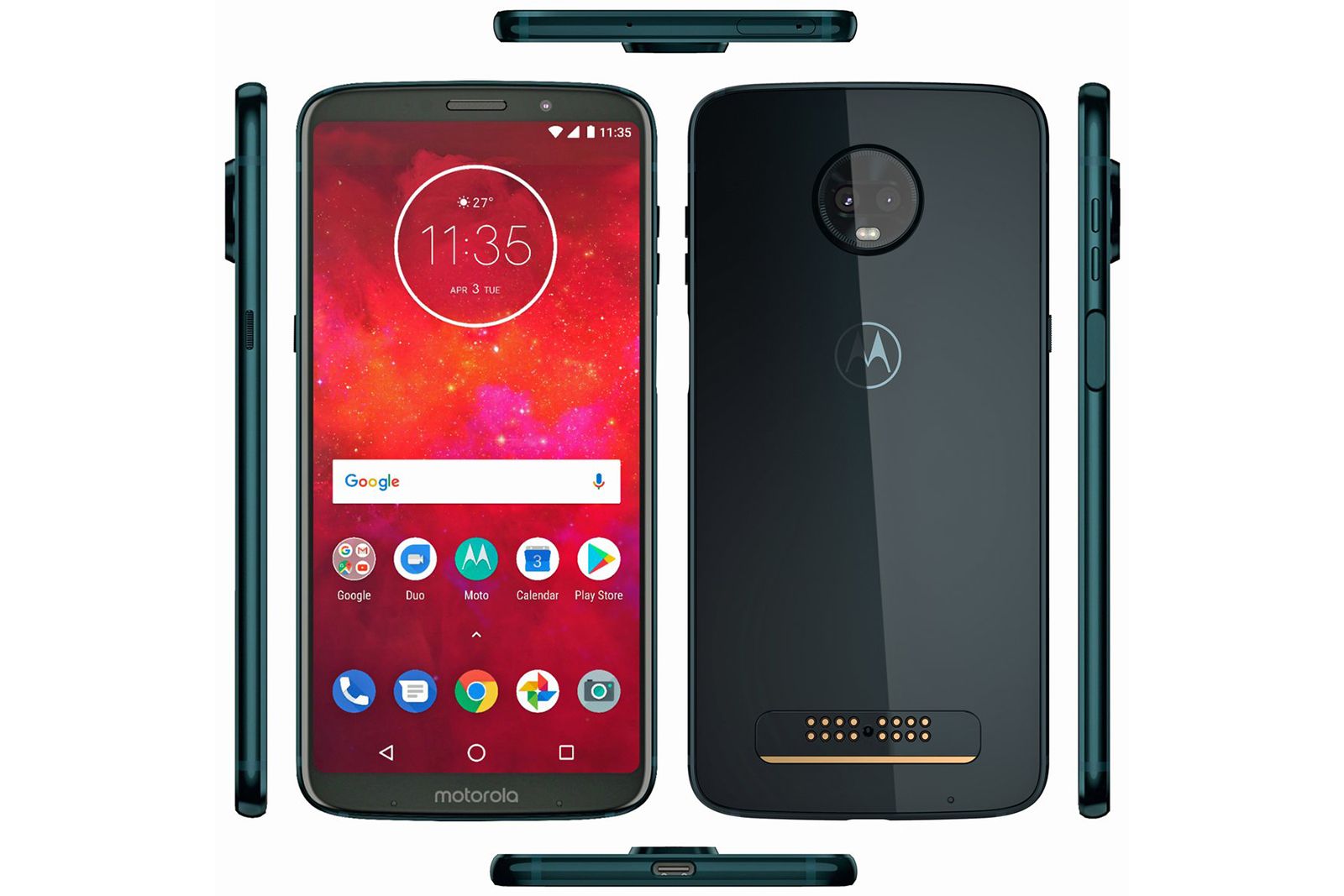 Motorola Moto Z3 Play renders show dual-lens rear camera with a huge image 1