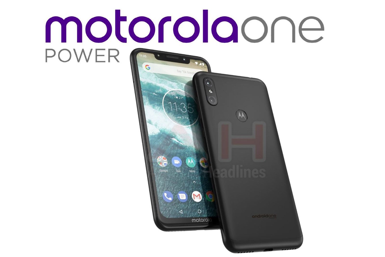 Motorola One Power leaks shows a notch and Android One in force image 1
