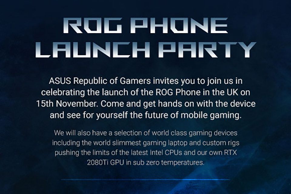 Asus ROG Phone UK release confirmed by launch invite coming November image 2