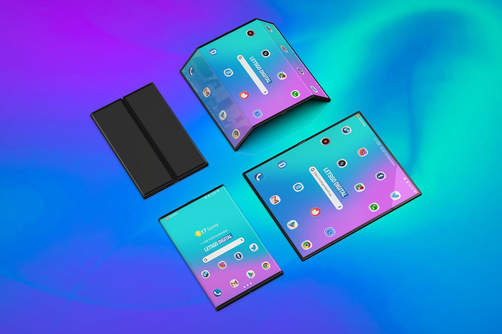 Superb Xiaomi foldable phone renders show why Samsung and Huawei should be worried image 1