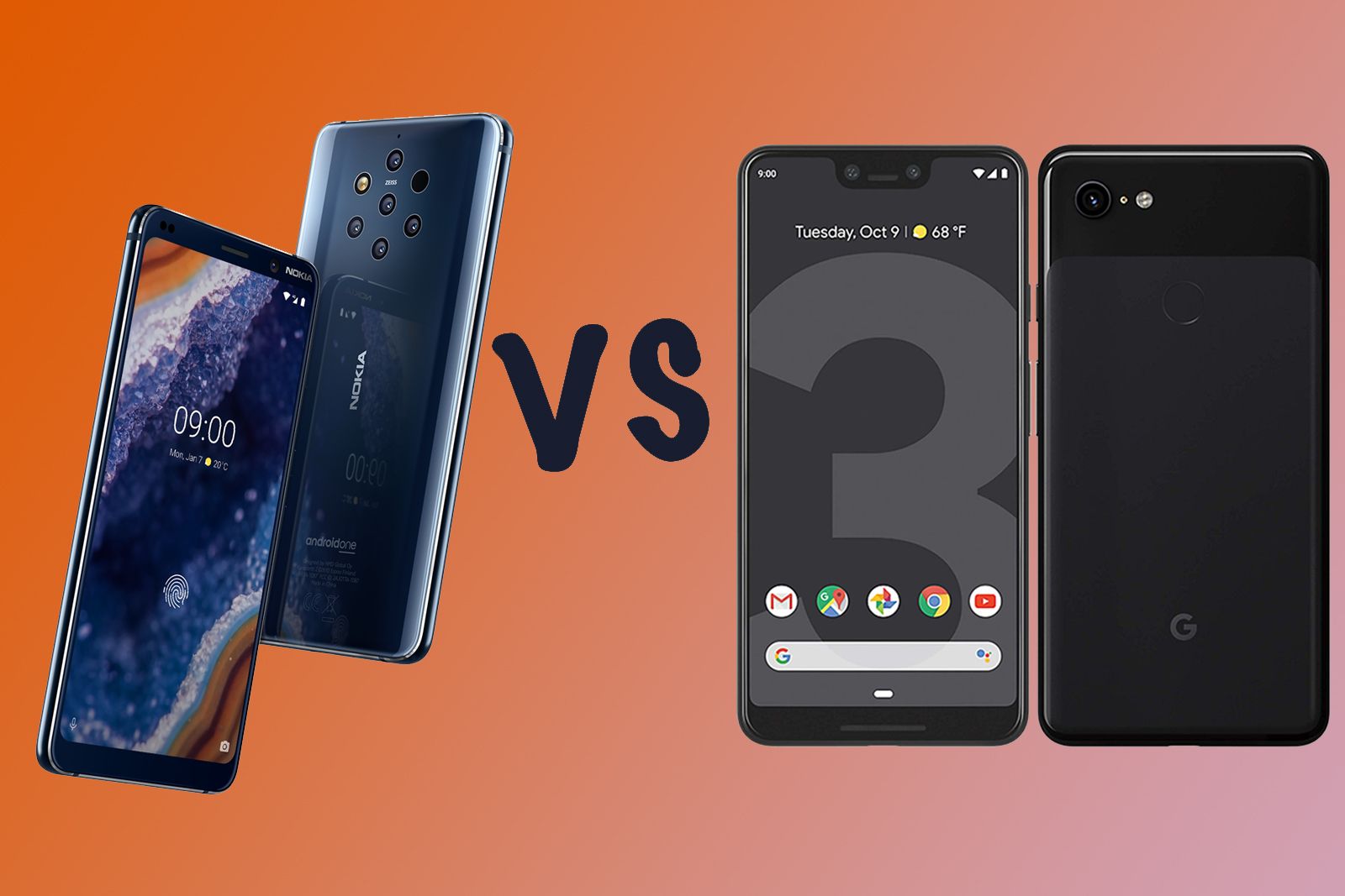 Nokia 9 PureView vs Google Pixel 3 XL Single camera or penta camera image 1