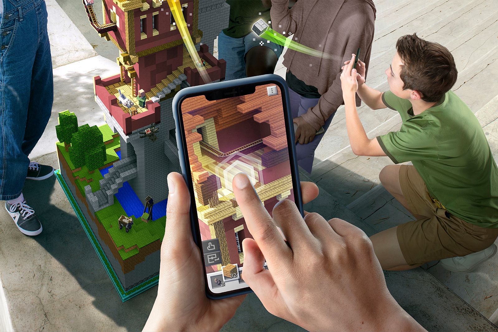 Minecraft Earth mobile AR game official plans to turn your neighbourhood into blocks image 1