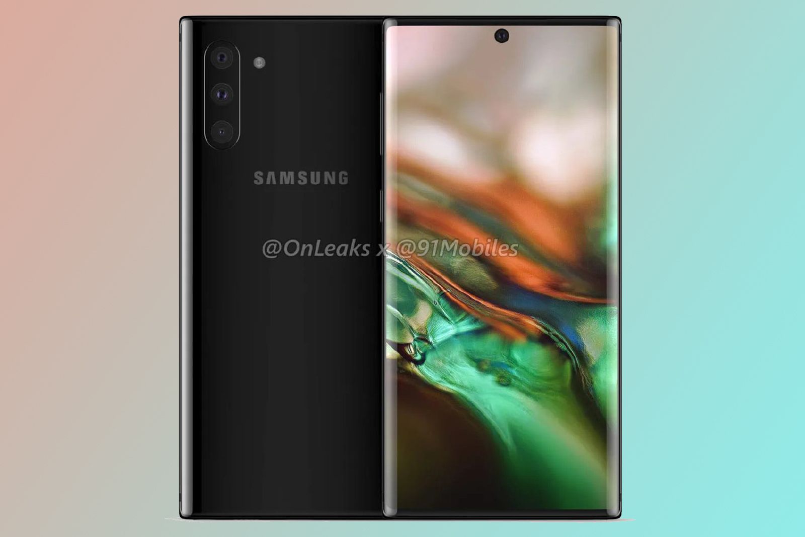 Samsung Galaxy Note 10 render shows triple rear camera with quad camera reserved for Note 10 Pro image 1