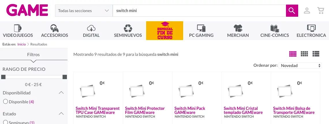 Nintendo Switch Mini accessories listed on retailer site Switch 2 coming soon image 2
