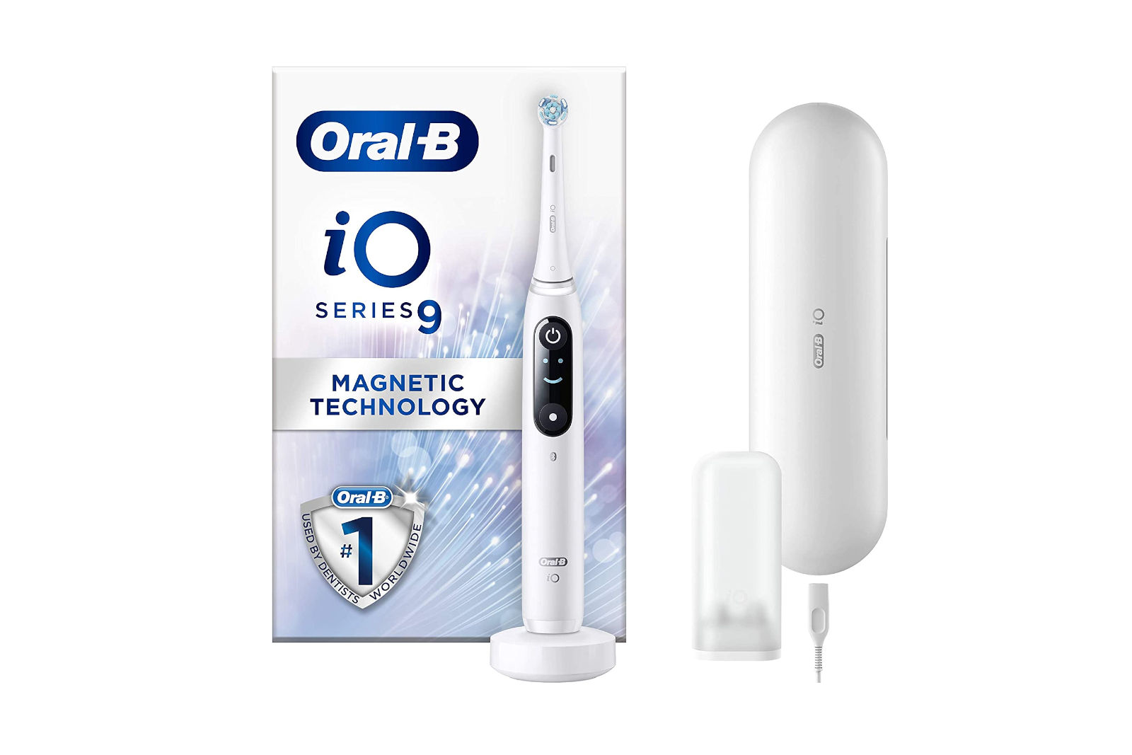 Oral-B Cepillo de dientes eléctrico, iO Serie 4 con estuche de viaje Quite  White 