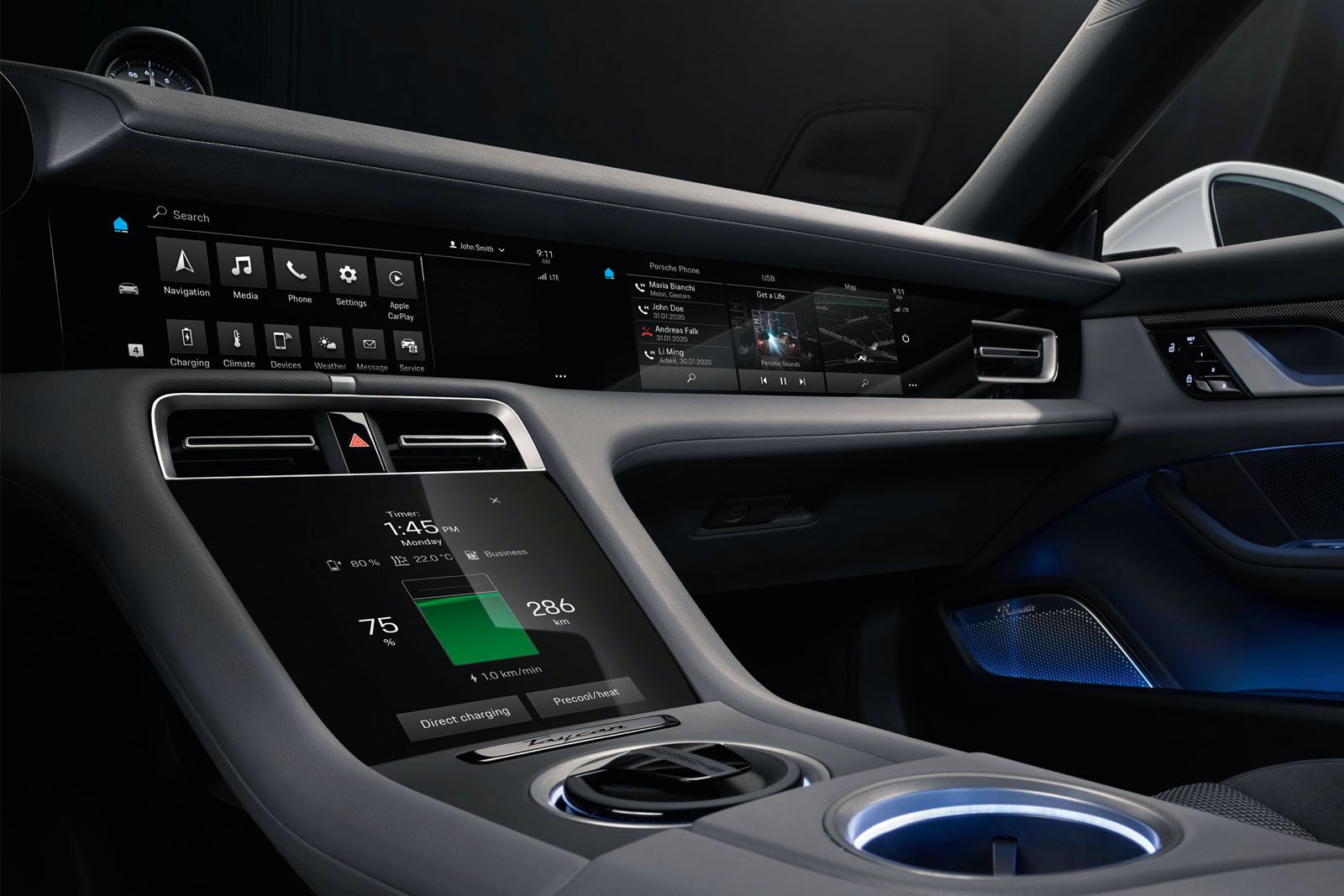 All-electric Porsche Taycan features a fabulous fully digital dashboard image 1