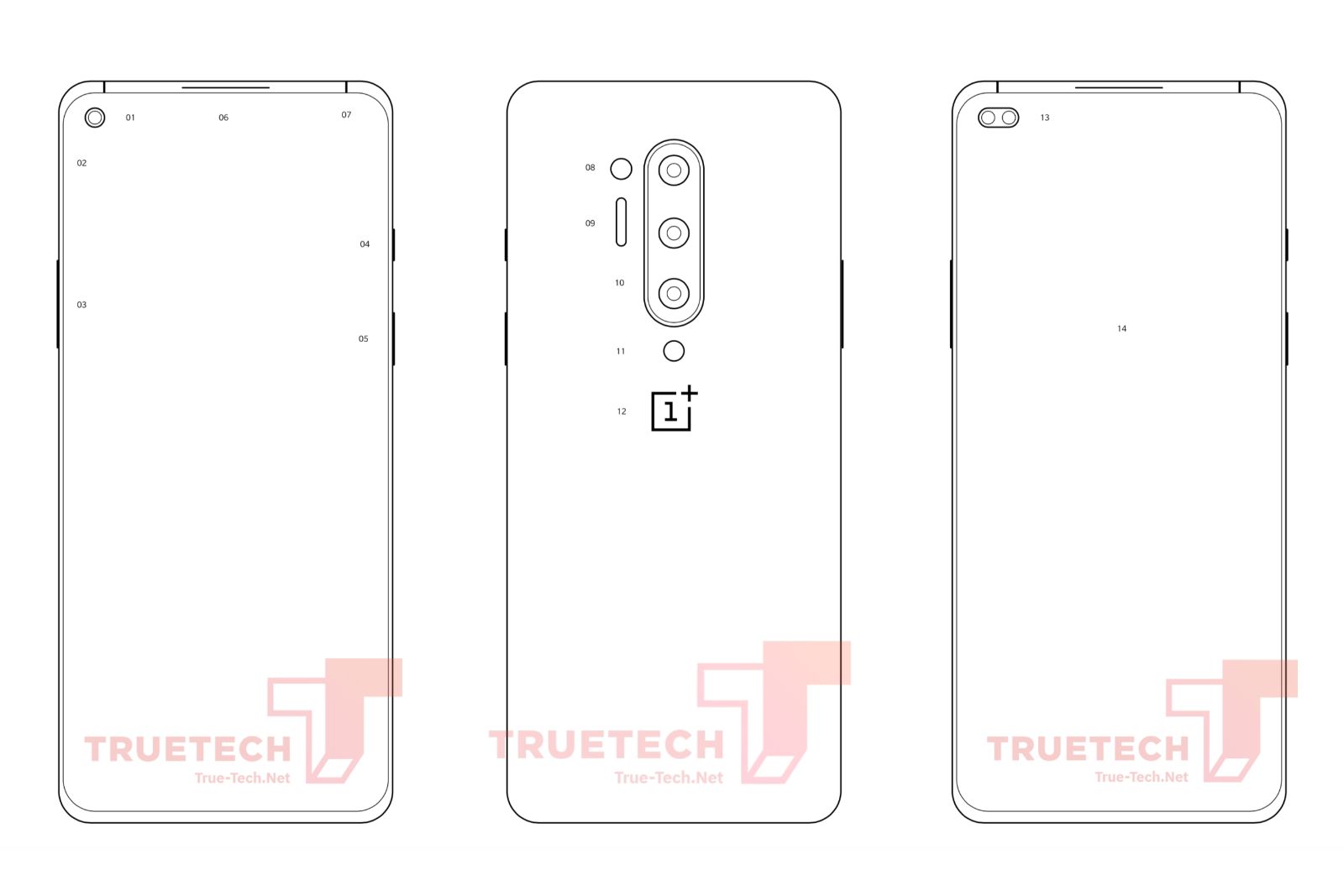 Leaked OnePlus 8 sketches appear to confirm quad camera and hole punch display image 2