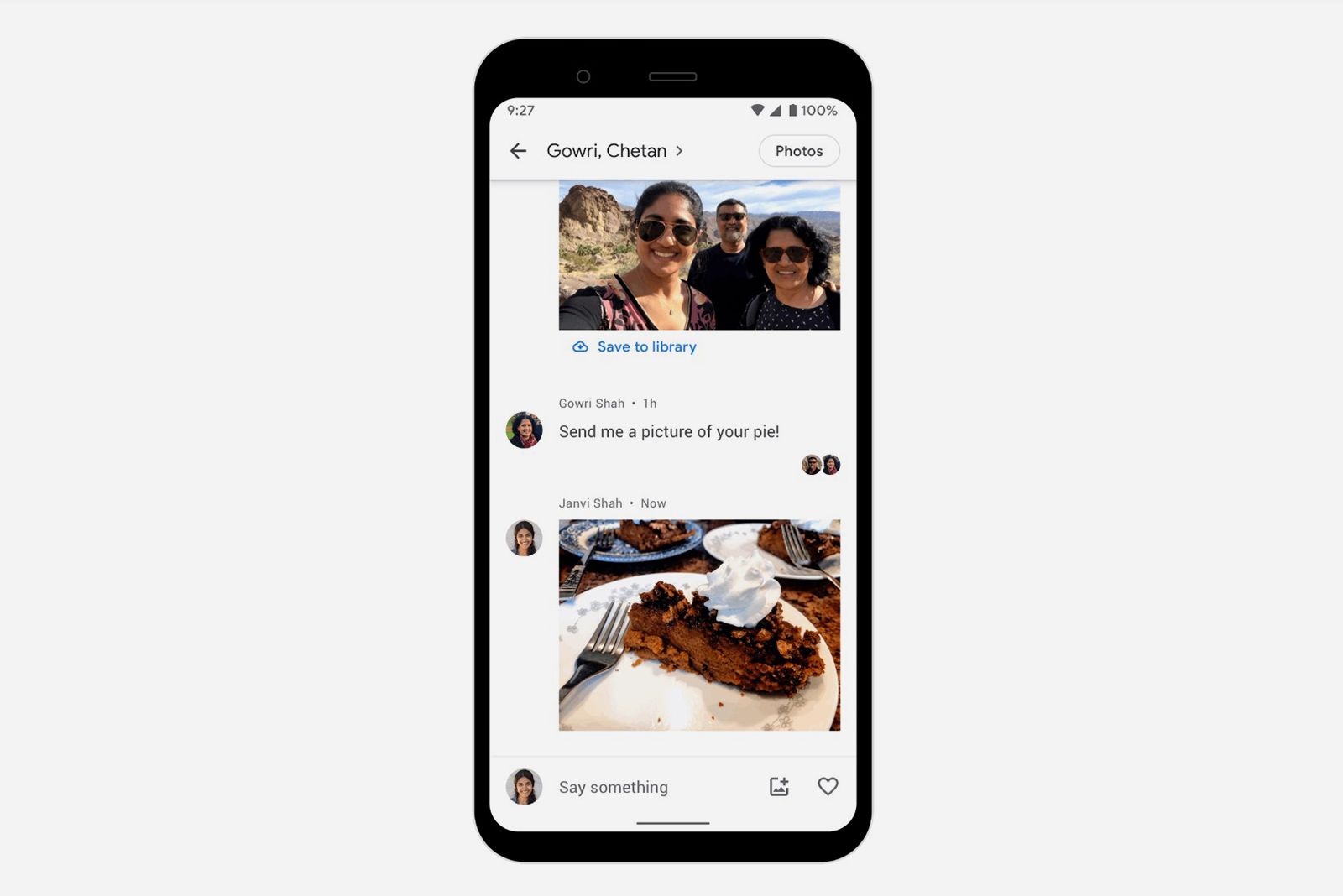 How to use Google Photos to start a private conversation or group chat image 1