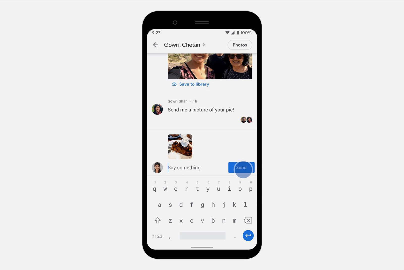 How to use Google Photos to start a private conversation or group chat image 2