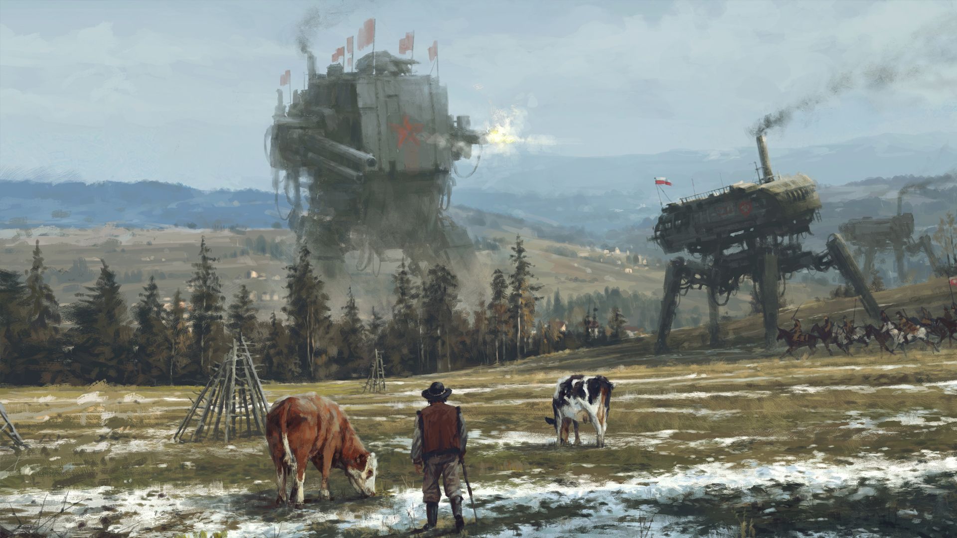 15 brilliantly bizarre paintings of an alternate 1920s with mechs bears and wolves image 1