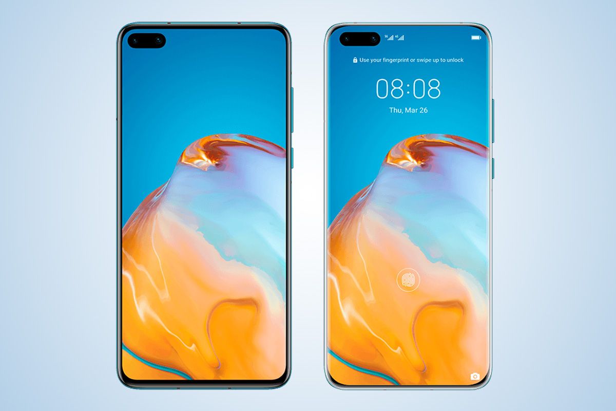 Huawei P40 and P40 press images leaked different screen styles shown image 1