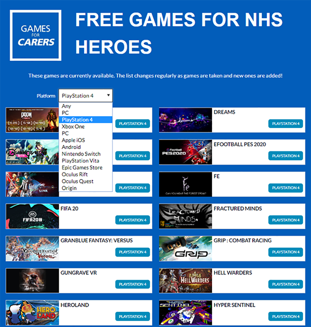 Games for Carers initiative giving NHS staff free games find out how to get yours image 2