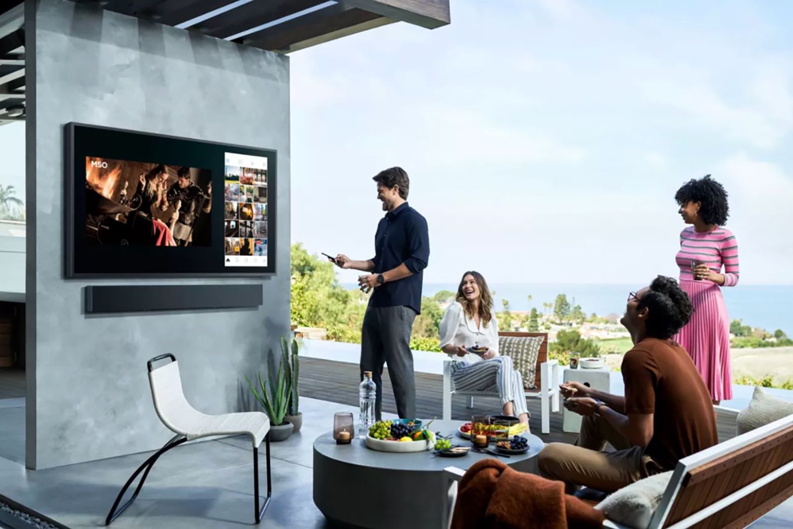 Samsung Terrace Tv Is A 4k Qled Outdoor Tv Complete With A Rain-proof Soundbar 1 image 1
