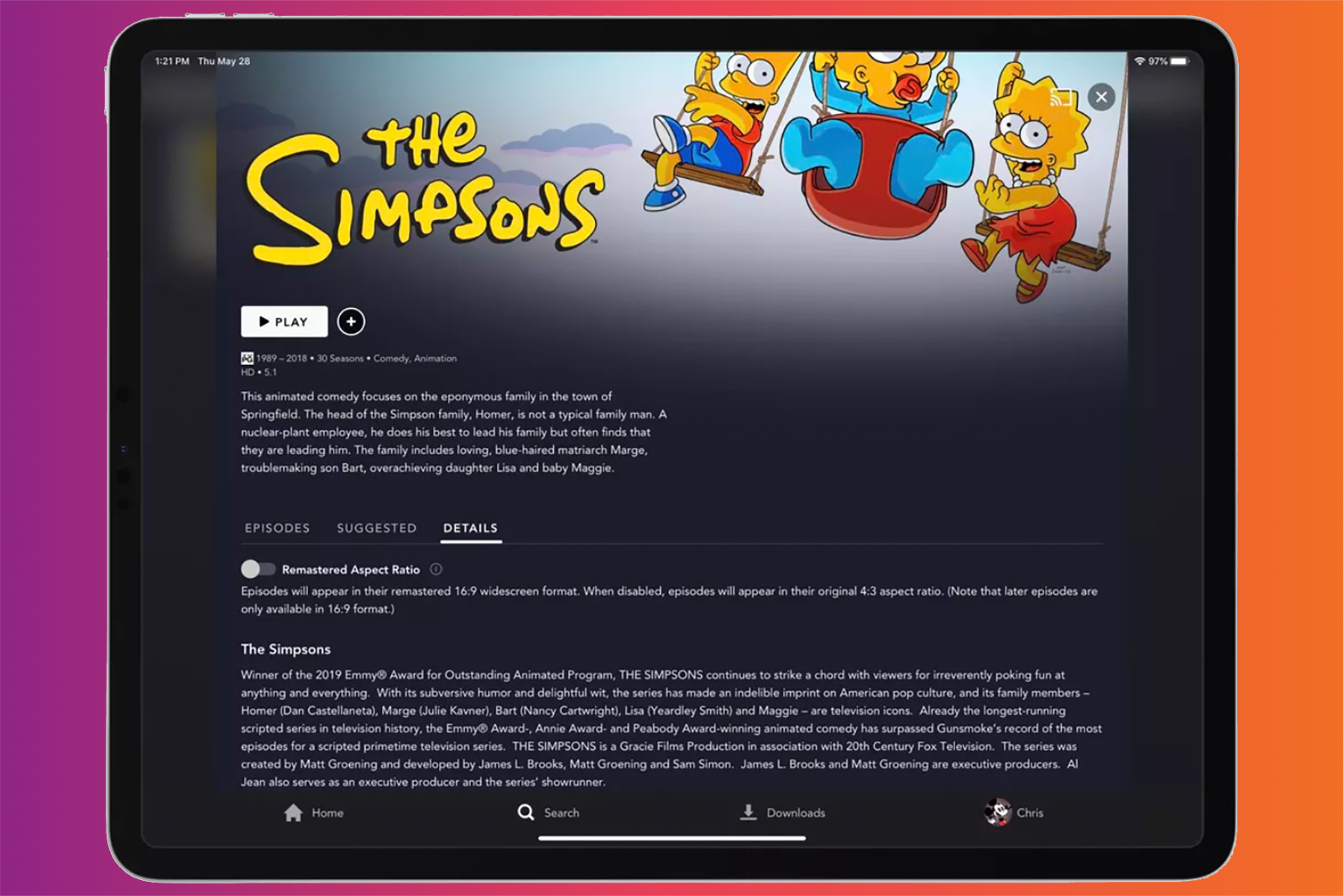 How to watch The Simpsons in its original 43 aspect ratio on Disney image 1